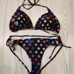 Red white and blue star suit